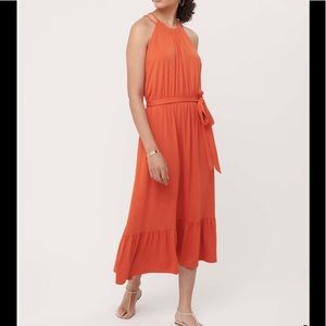 Loft Flounce Halter Midi Dress